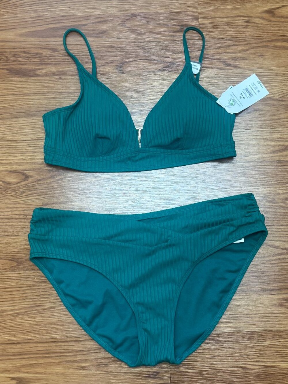 NWT Time and Tru Emerald Green Bikini Set